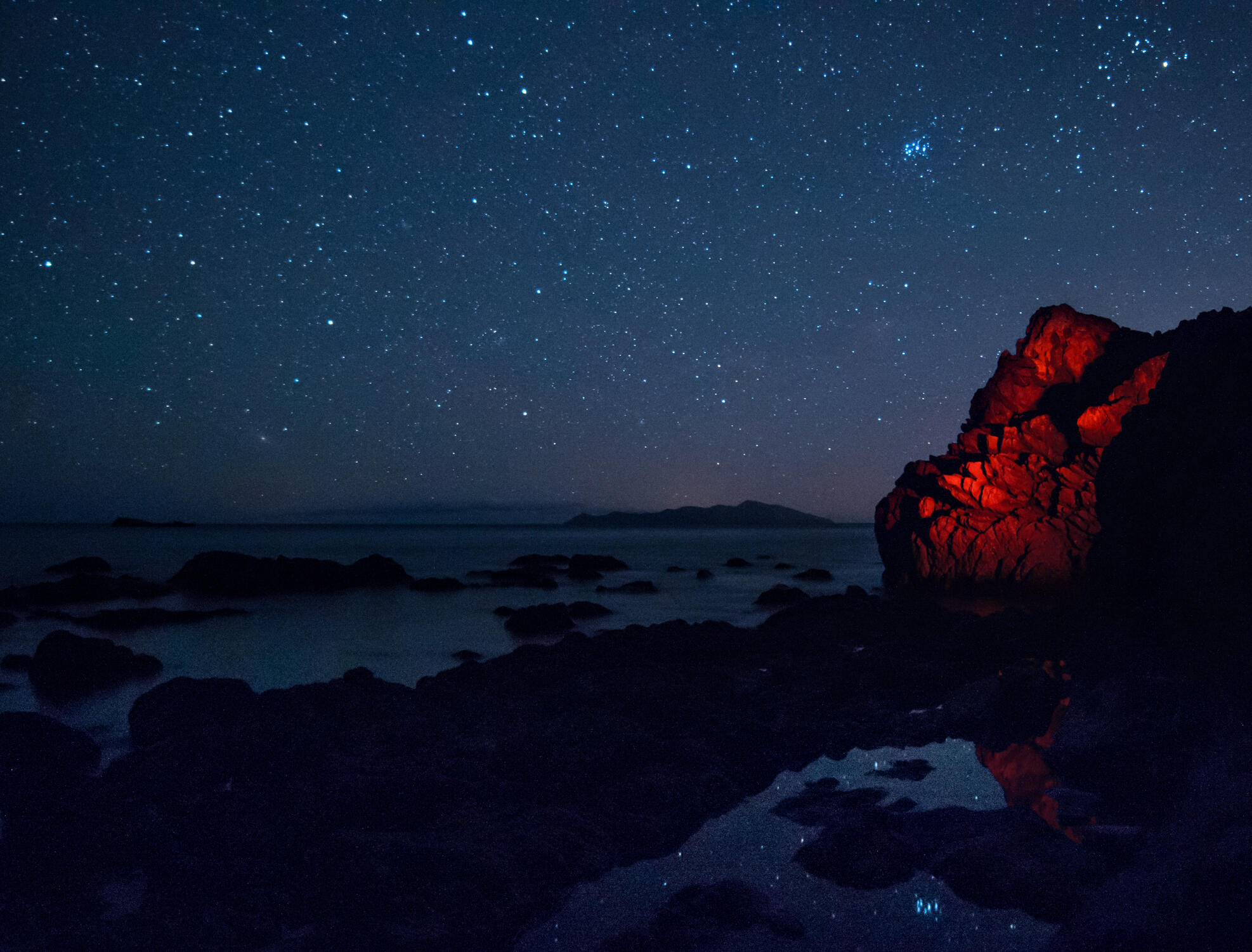Matariki reflected over Kapiti Island